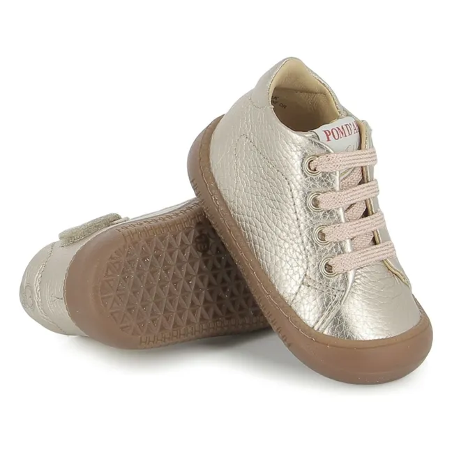 Yaka Walk Stivaletto in pelle martellata | Dorato