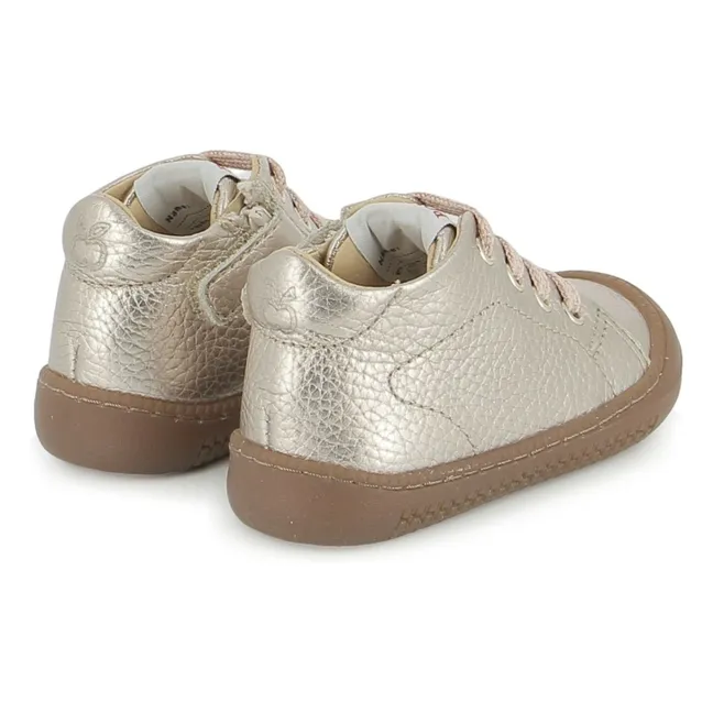 Bottillons Yaka Walk Cuir Grainé | Doré