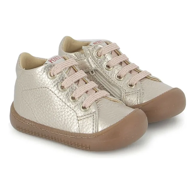 Yaka Walk Stivaletto in pelle martellata | Dorato