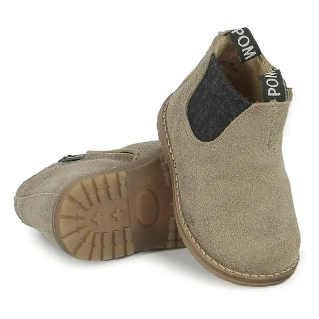 Bottines Bob Jod Zip Velours | Kaki