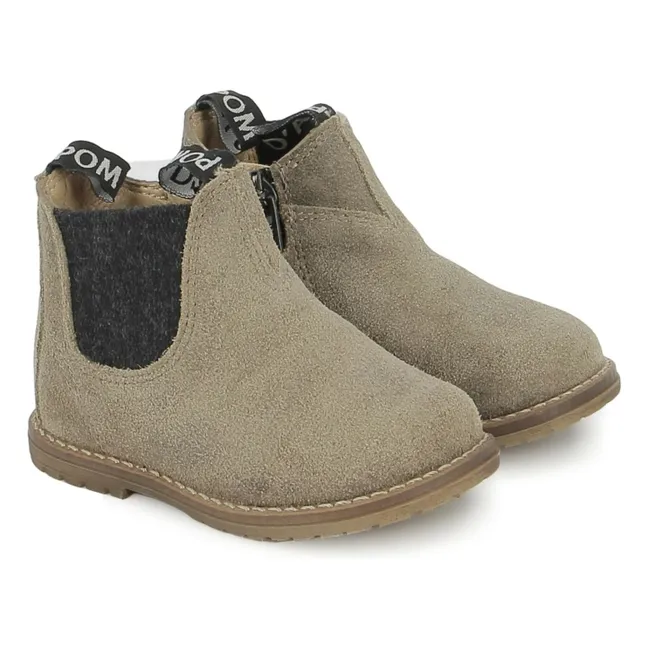 Bottines Bob Jod Zip Velours | Kaki
