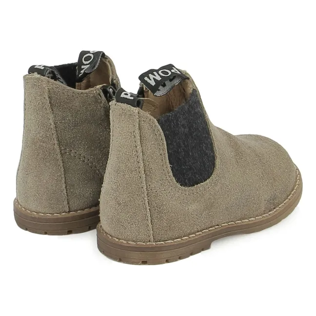 Bottines Bob Jod Zip Velours | Kaki