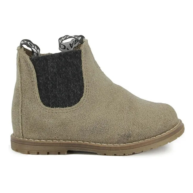 Bottines Bob Jod Zip Velours | Kaki