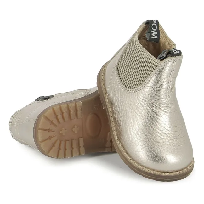 Bob Jod Zip Grainy Leather Boots | Gold