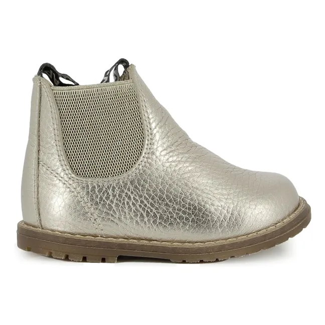 Bob Jod Zip Stiefel aus genarbtem Leder | Gold