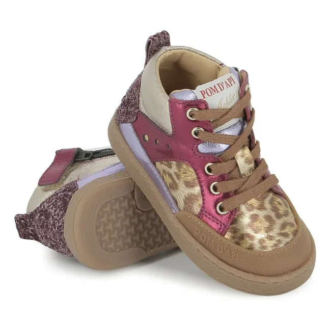 Bump Leopard Mousse Turnschuhe | Fuchsie