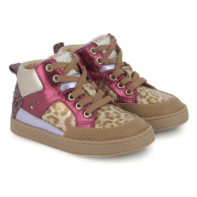 Zapatillas Bump Mousse Leopardo | Rosa Fushia