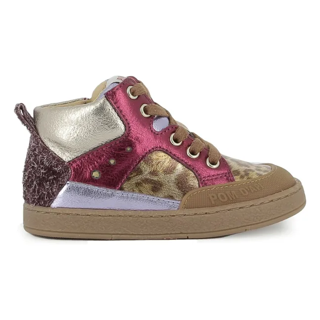 Bump Leopard Mousse Turnschuhe | Fuchsie