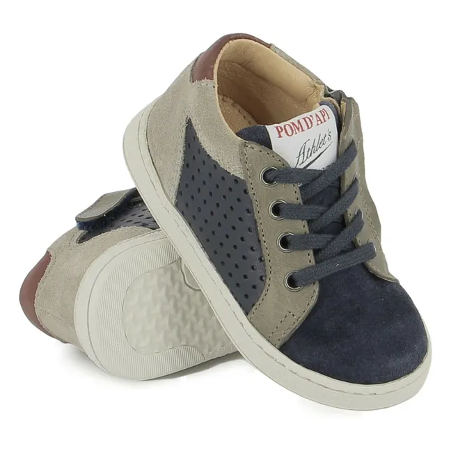 Mousse Lace Perfo Velours Turnschuhe | Navy