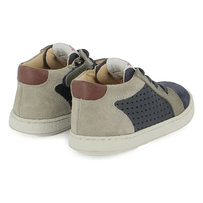 Mousse Lace Perfo Velours Turnschuhe | Navy