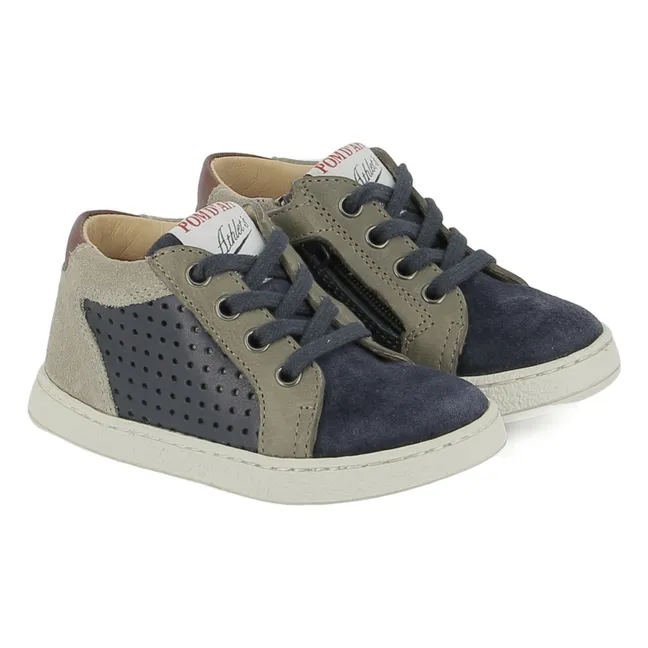 Mousse Lace Perfo Velours Turnschuhe | Navy