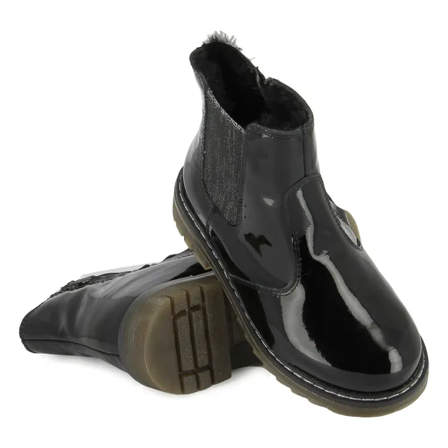 Bottines Sid Jod Zip Fur Vernis | Noir