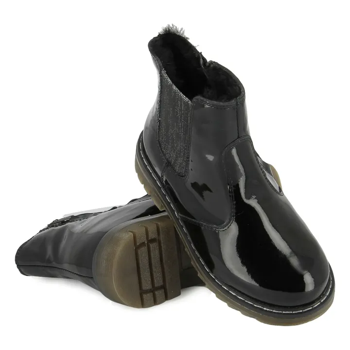 Sid Jod Zip Pelz Vernis Stiefel | Schwarz- Produktbild Nr. 3