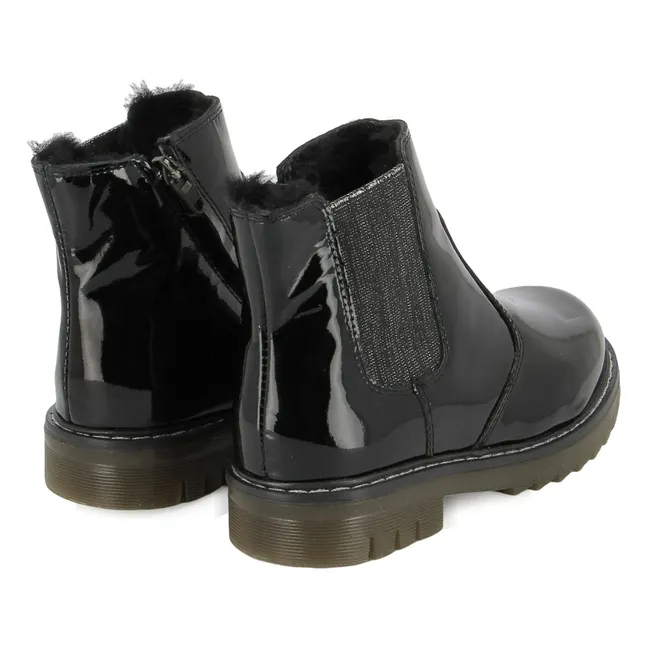Bottines Sid Jod Zip Fur Vernis | Noir