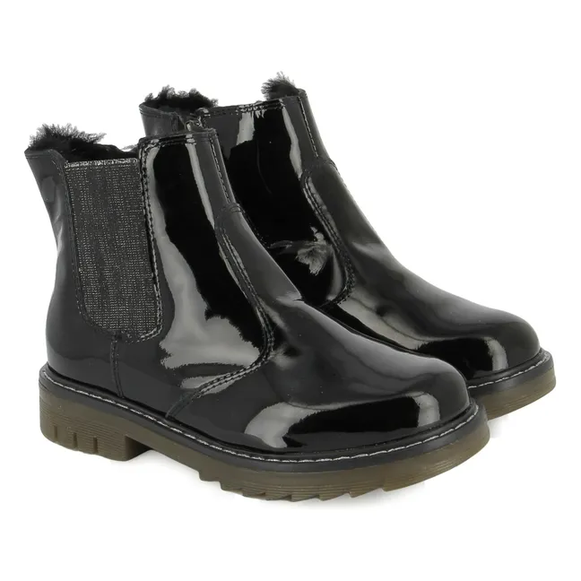 Bottines Sid Jod Zip Fur Vernis | Noir