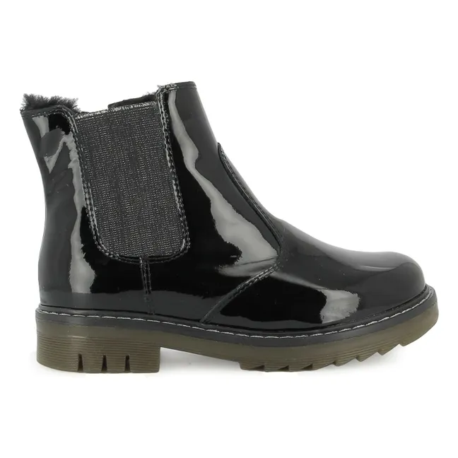 Bottines Sid Jod Zip Fur Vernis | Noir