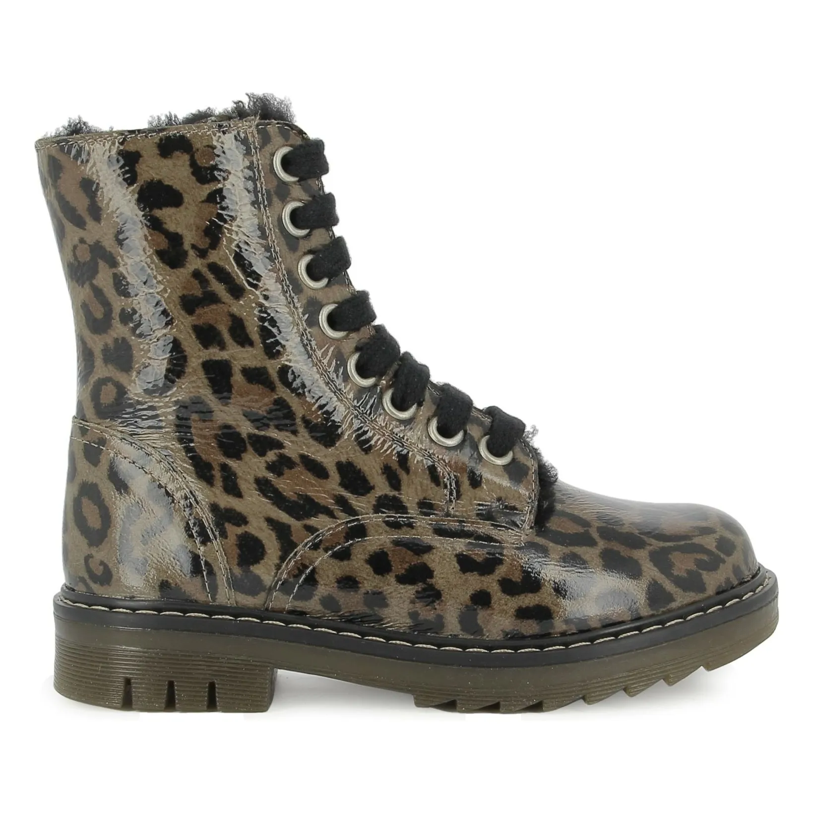 Pom D'api Brown Sid Ranger Fur Leopard Boots