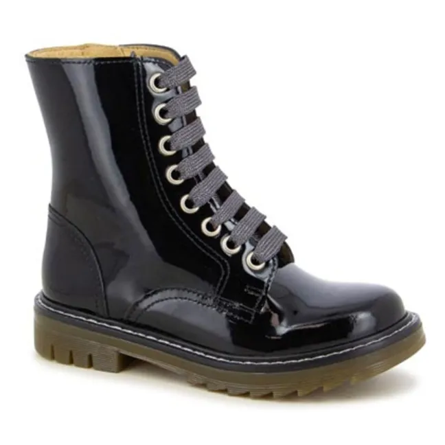 Sid Ranger Lackstiefel | Schwarz