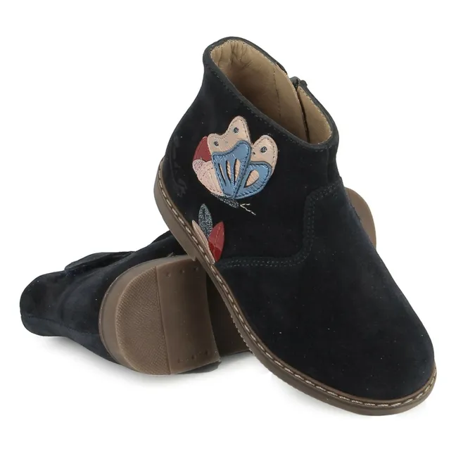 Bottines City Fly Velours | Bleu marine