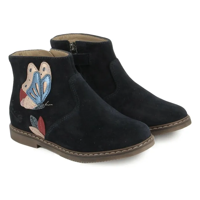 Bottines City Fly Velours | Bleu marine