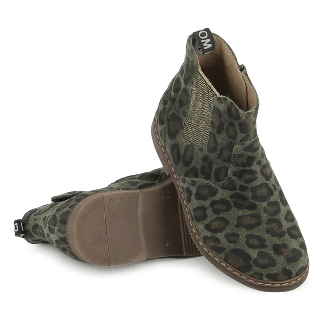 Bottines City Jodzip Léopard | Vert kaki