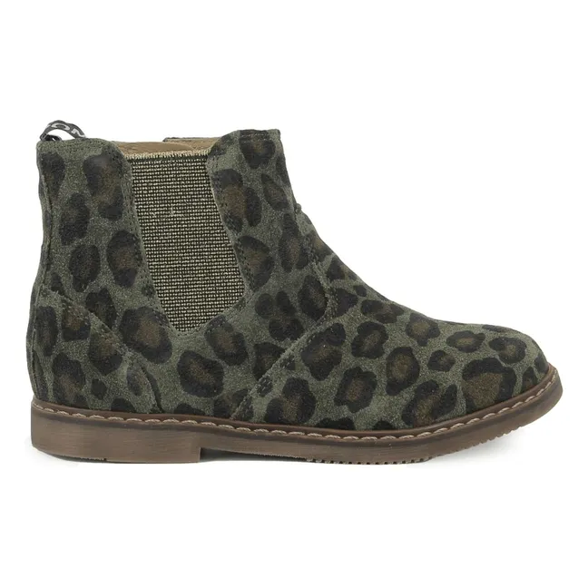 Bottines City Jodzip Léopard | Vert kaki
