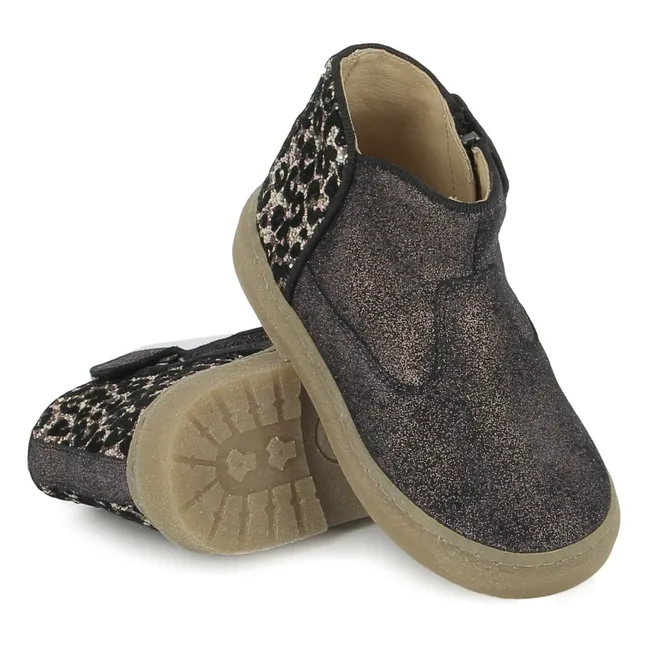 Trix Back Velours Stiefel | Schwarz