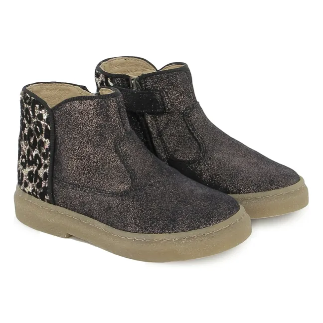 Trix Back Velours Stiefel | Schwarz