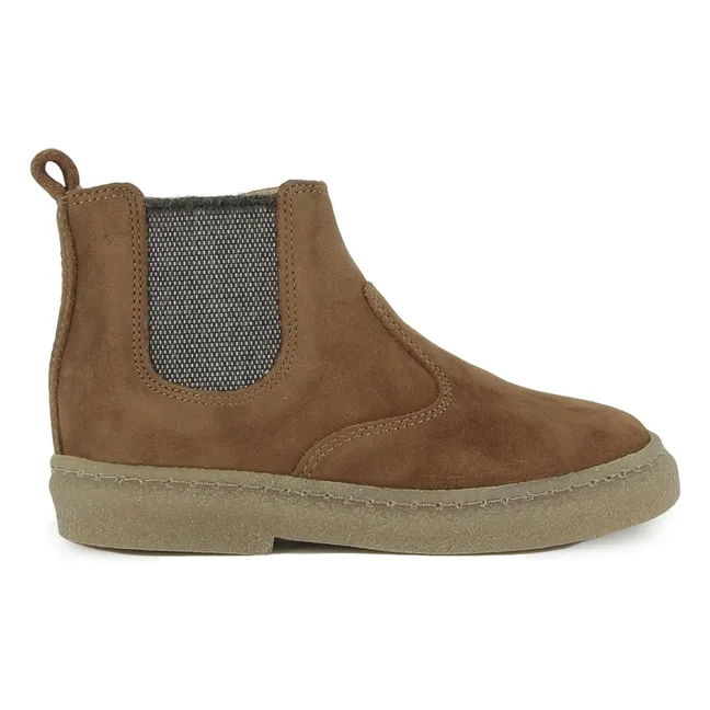 Trix Jod Zip Nubuk Stiefel | Cognac-Farbe