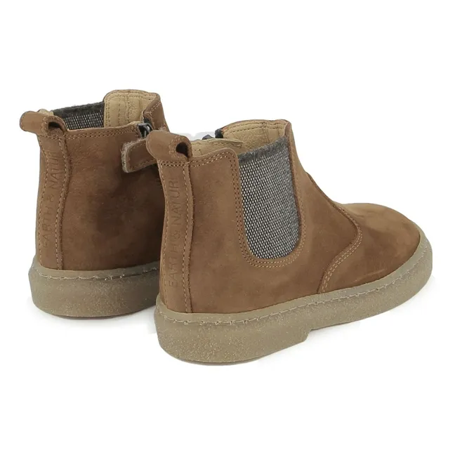 Trix Jod Zip Nubuk Stiefel | Cognac-Farbe