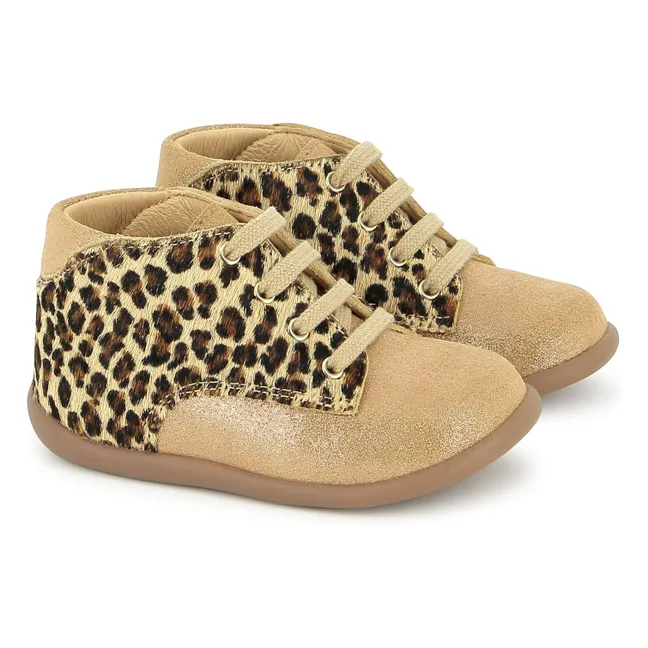 Bottillons Stand Up Derby Velours | Beige