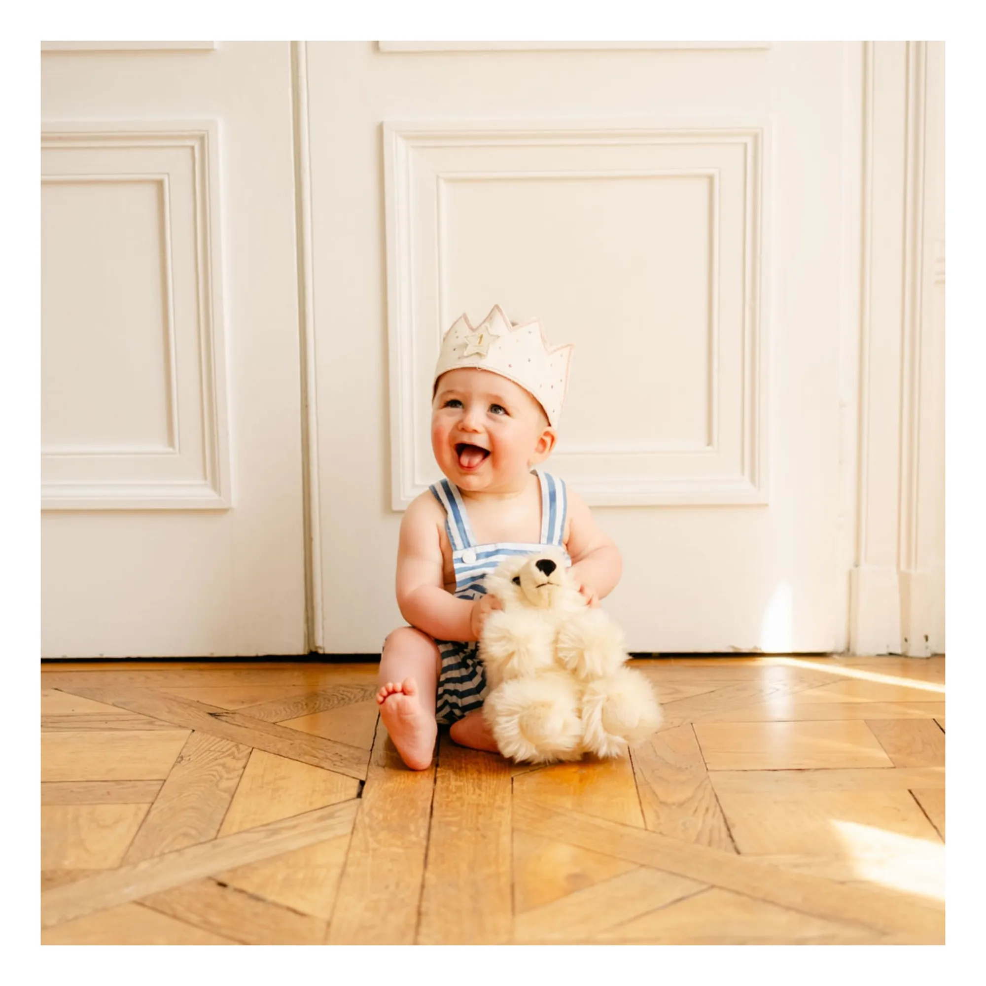 La Pelucherie Peluche Ours Jules 20 cm Crema Smallable