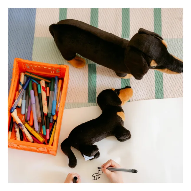 Peluche Teckel Eugène 25 cm | Noir