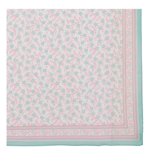 Flowered Scarf 100cm | Green water
