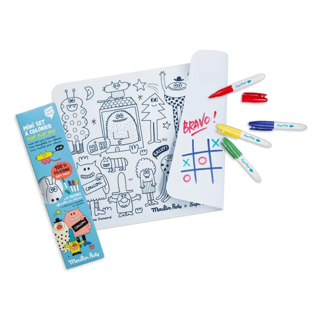 The Smouks mini coloring set with 4 markers - SuperPetit x Moulin Roty