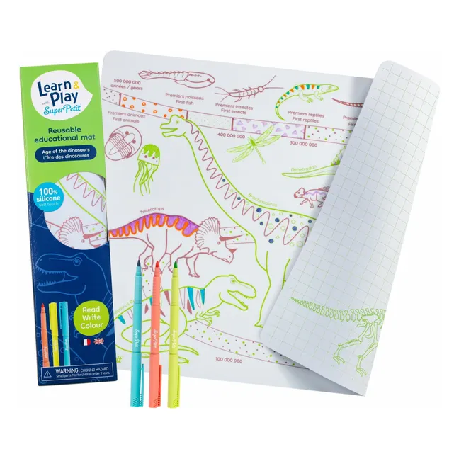 Coloriage éducatif L'âge des Dinosaures avec 3 feutres