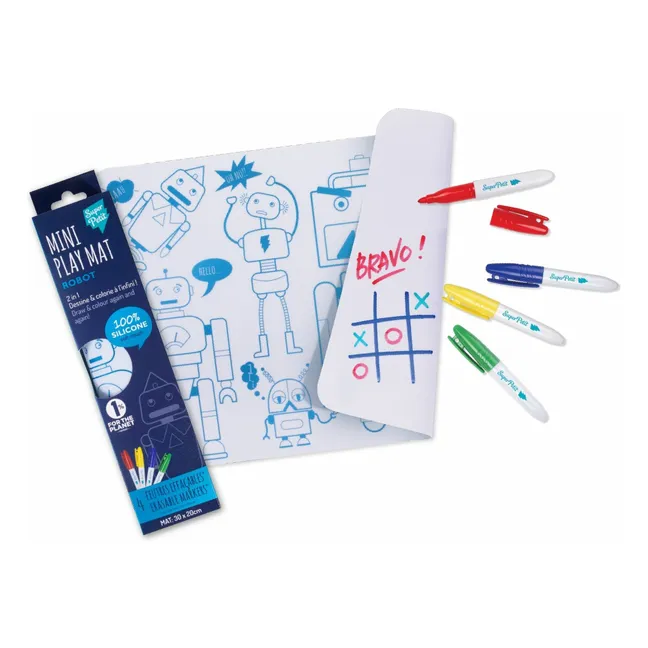 Robot mini set para colorear con 4 rotuladores