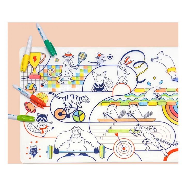 Set de table à colorier Sports avec 5 feutres- Image produit n°3