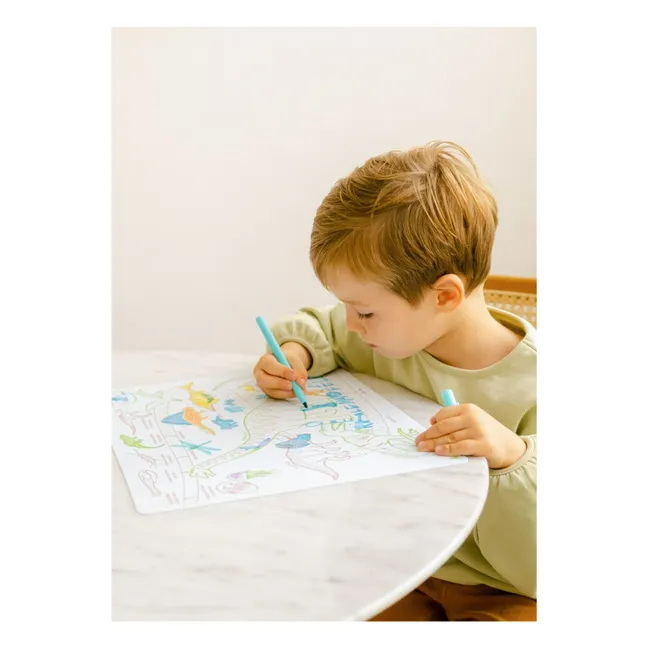 Coloriage éducatif L'âge des Dinosaures avec 3 feutres