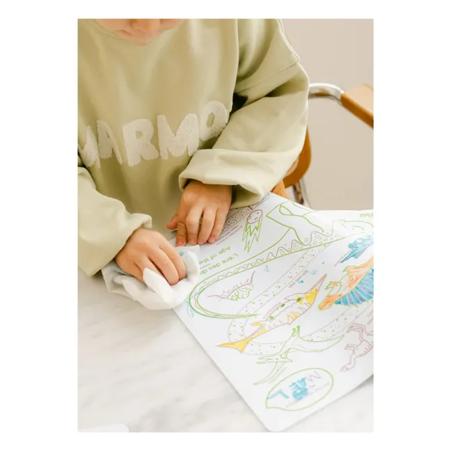 Coloriage éducatif L'âge des Dinosaures avec 3 feutres