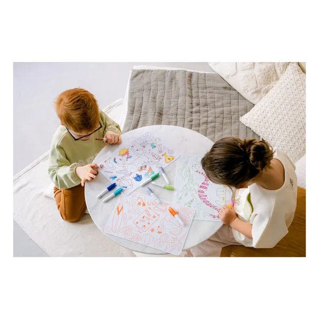Mini set de table à colorier Poney avec 4 feutres