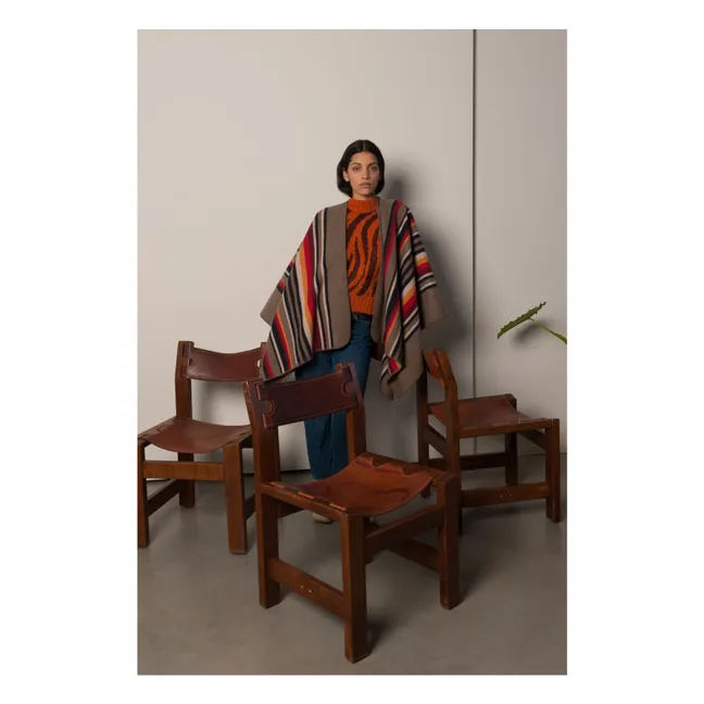 Poncho Long Apache Laine Recyclée | Gris