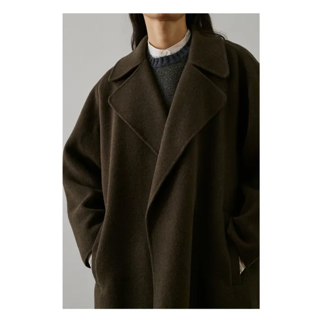 Cappotto Harvard in lana | Marrone kaki