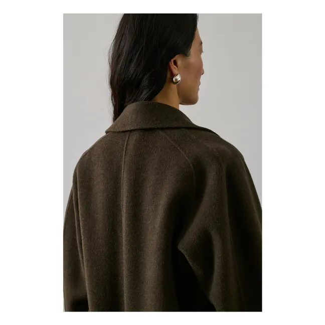 Harvard Coat Wool | Khaki brown