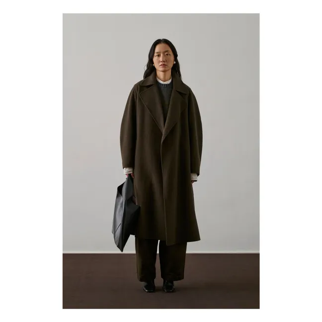 Cappotto Harvard in lana | Marrone kaki