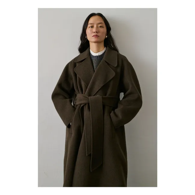 Cappotto Harvard in lana | Marrone kaki