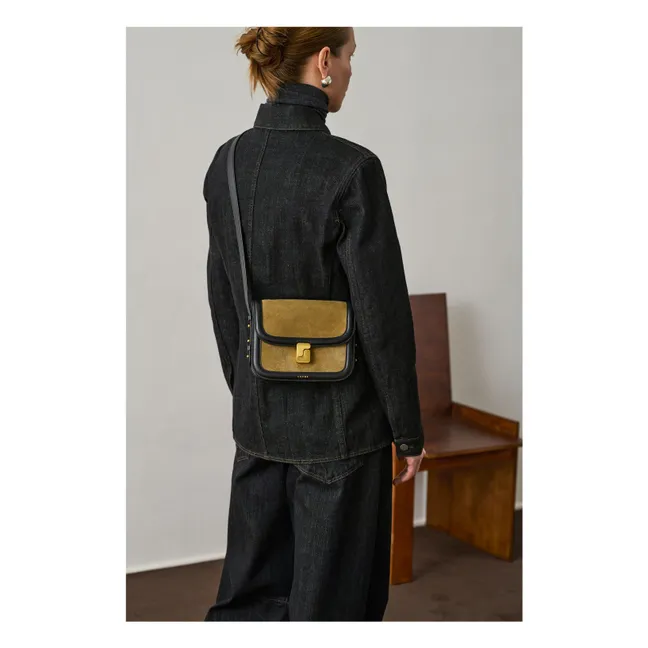 Bellissima Mini Zweifarbige Tasche aus Spaltleder | Bronze