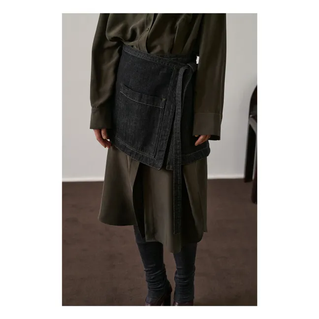 Robe Flora Soie | Kaki foncé