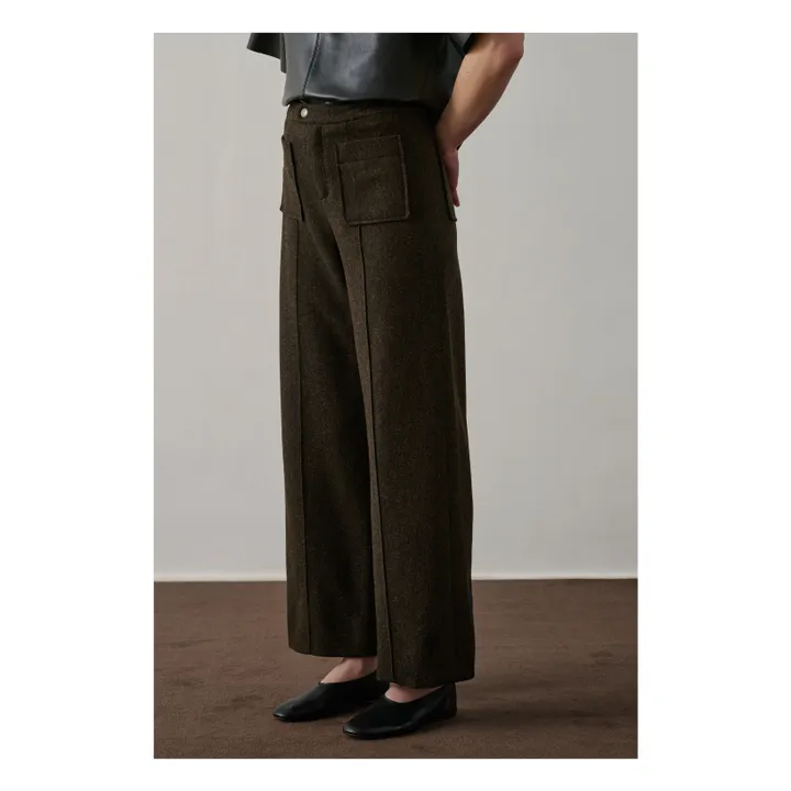 Pantalon Harry Laine Vierge | Kaki foncé- Image produit n°1