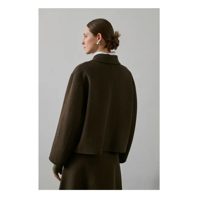 Manteau Gyoda Laine | Brun kaki